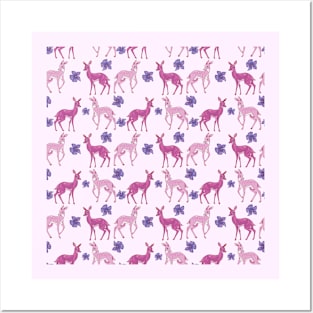 Pink Deer Pattern | Lesbian Pride Posters and Art